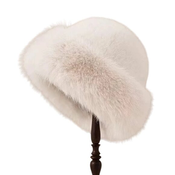 2/$30 Faux Fur Mink Champagne Beige OS Hat Brimless Plush Fluffy Skiing Warm - Picture 2 of 7